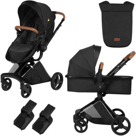Produse resigilate pentru copii si bebelusi - PRODUS RESIGILAT - Carucior transformabil 2 in 1 Skiddou Nasjo Normandic Dream, Negru