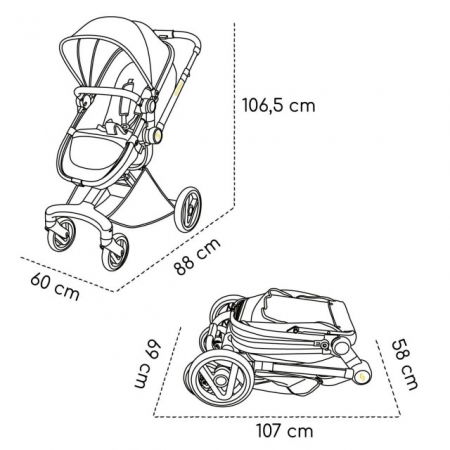 Carucior transformabil 2 in 1 Skiddou Nasjo Normandic Dream, Diverse culori [7]