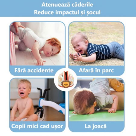 Casca antisoc protectie bebelusi si copii, reglabila, Leu, Diverse culori [3]