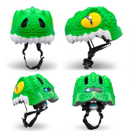 Casca bicicleta copii, model 3D, dimensiune reglabila 49-55 cm, 2-7 ani, Crocodile Verde [2]