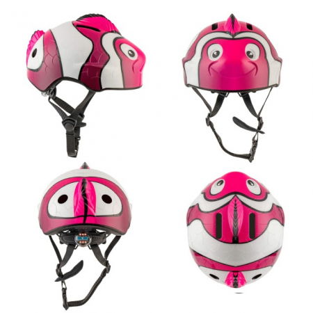 Casca bicicleta copii, dimensiune reglabila 49-55 cm, 2-7 ani, Clown Fish Roz [2]
