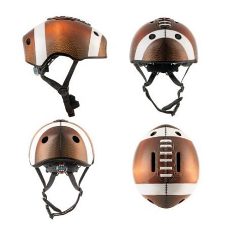 Casca bicicleta copii, dimensiune reglabila 49-55 cm, 2-7 ani, Football Maro [2]