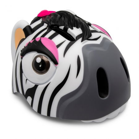 Echipament protectie bicicleta si ski - Casca bicicleta copii, model 3D, dimensiune reglabila 49-55 cm, 2-7 ani, Zebra Negru-Alb