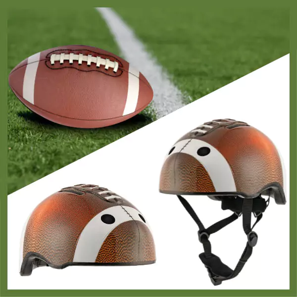 Casca bicicleta copii, dimensiune reglabila 49-55 cm, 2-7 ani, Football Maro [5]