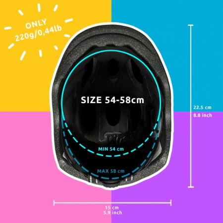 Echipament protectie bicicleta si ski - Casca bicicleta copii, dimensiune reglabila 54-58 cm, 6-12 ani, Diverse culori