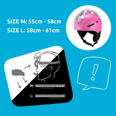 Casca de schi, protectie pentru copii, dimensiune reglabila 58-61cm, Roz [3]