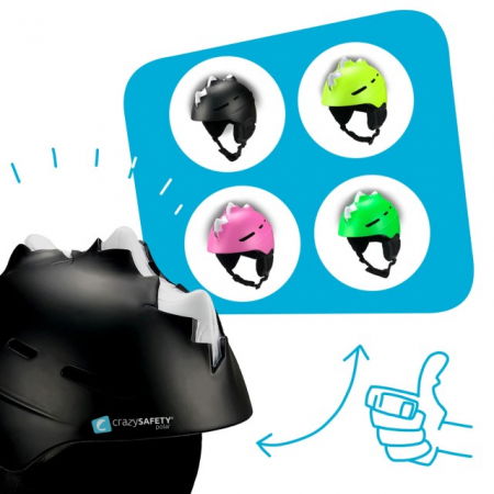 Casca de schi, protectie pentru copii, dimensiune reglabila 58-61cm, Verde [7]