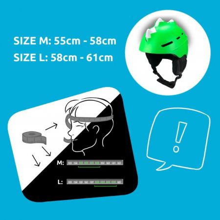 Casca de schi, protectie pentru copii, dimensiune reglabila 58-61cm, Verde [4]