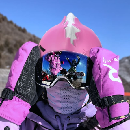 Casca de schi, protectie pentru copii, dimensiune reglabila 58-61cm, Roz [8]