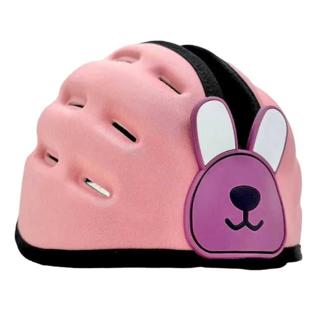 Casca protectie bebelusi cu spuma flexibila, ultrausoara, reglabila, Empria, Iepuras Roz [8]