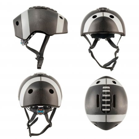 Protectii exterior - Casca bicicleta copii, dimensiune reglabila 49-55 cm, 2-7 ani, Football Negru