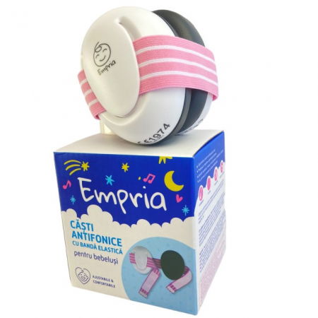 Casti antifonice bebelusi cu doua benzi elastice incluse, roz si albastru, Empria [13]