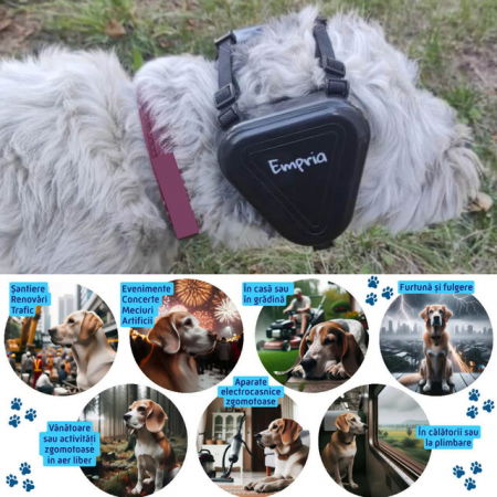 Casti antifonice pentru caini, talie medie si mare, Empria, Negru [7]