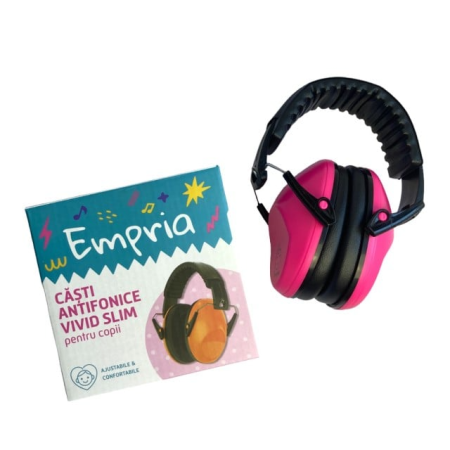 Casti antifonice pentru copii Vivid Slim, model ajustabil, Empria, PinkPulse [3]