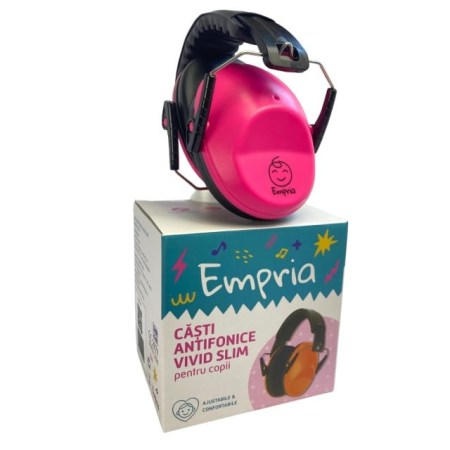 Casti antifonice pentru copii Vivid Slim, model ajustabil, Empria, PinkPulse [8]