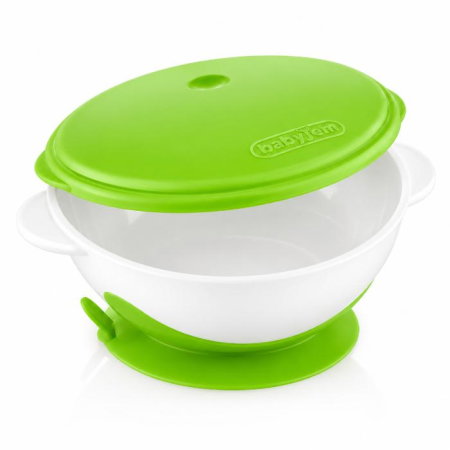 Castron cu ventuza si capac BabyJem, Diverse culori [2]