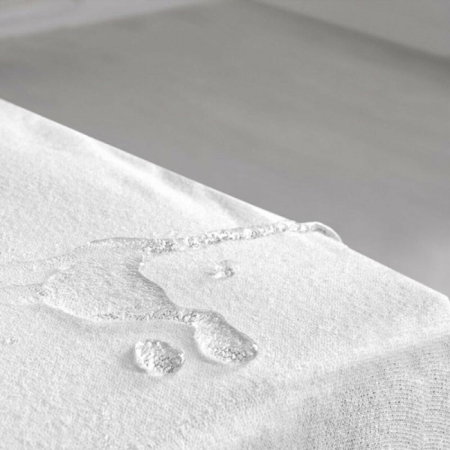 Perne si saltele bebelusi - Cearceaf impermeabil alb cu elastic, husa protectie saltea tip prosop, 160x200x40 cm