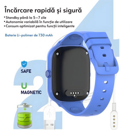Ceas smartwatch copii gps 5-15m 4G Android Wifi AMOLED 1.78in, Diverse culori [5]