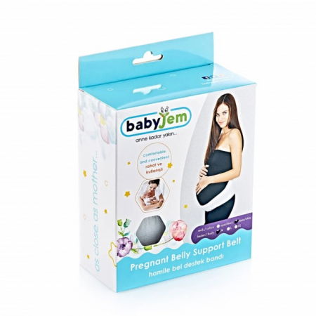 Centura abdominala pentru sustinere prenatala BabyJem Pregnancy, Alb, Diverse marimi [3]
