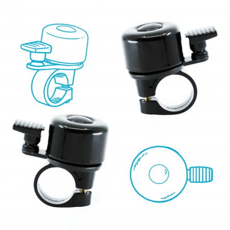Clopotel pentru bicicleta, sonerie din aluminiu si plastic rezistent, Negru [1]