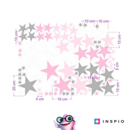Stickere decorative - Constelatie roz, 100 de stele