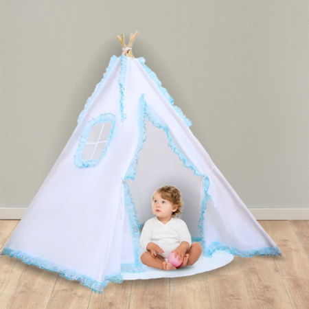 Cort de joaca pentru copii, cort teepee, stil indian, Empria, 110x110x110 cm, Diverse culori [3]