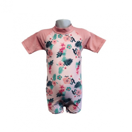 Costume de Baie / Inot pentru bebelusi si copii, Protectie Soare UPF50+, Floral Pink, Diverse marimi [5]