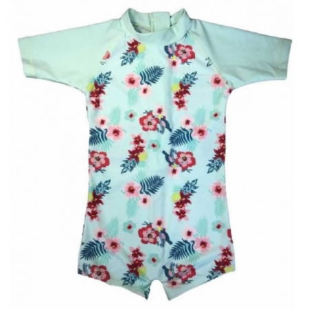 Costume de Baie / Inot pentru bebelusi si copii, Protectie Soare UPF50+, Mint Floral, Marimea 000 [3]