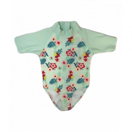 Costume de Baie / Inot pentru bebelusi si copii, Protectie Soare UPF50+, Mint Floral, Diverse marimi [7]