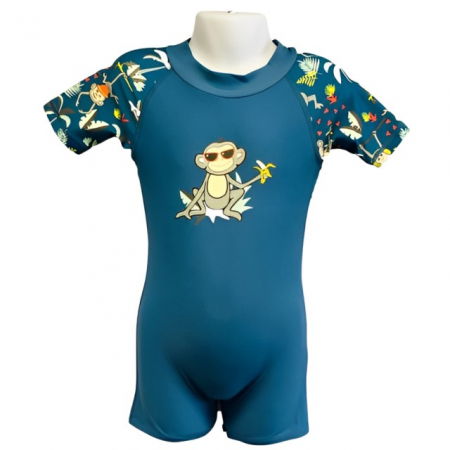 Haine plaja / inot - Costume de Baie / Inot pentru bebelusi si copii, Protectie Soare UPF50+, Petrol Jungle, Diverse marimi