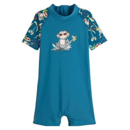 Haine plaja / inot - Costume de Baie / Inot pentru bebelusi si copii, Protectie Soare UPF50+, Petrol Jungle, Diverse marimi