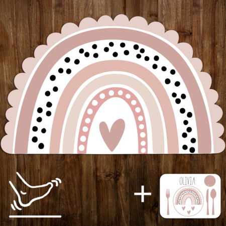 Stickere decorative si covorase - Covoare - Curcubeu fericit, Maro