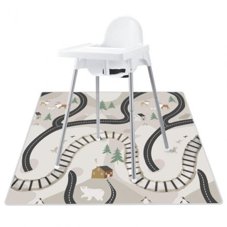 Covoras anti-murdarire pentru scaunul de masa bebe, impermeabil, lavabil, antiderapant, Oras [1]