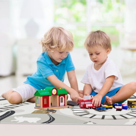 Covoras anti-murdarire pentru scaunul de masa bebe, impermeabil, lavabil, antiderapant, Oras [4]