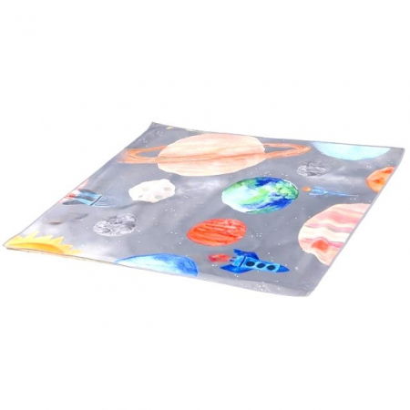 PRODUS RESIGILAT - Covoras anti-murdarire pentru scaunul de masa bebe, impermeabil, lavabil, antiderapant, Planets [5]