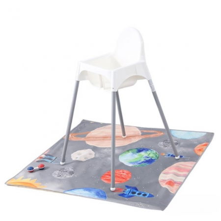 PRODUS RESIGILAT - Covoras anti-murdarire pentru scaunul de masa bebe, impermeabil, lavabil, antiderapant, Planets [6]