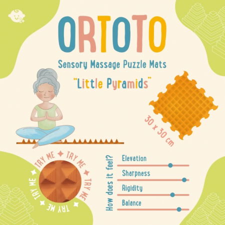 Covoras ortopedic pentru masaj, 1 piesa, model Little Pyramids, Diverse culori [3]