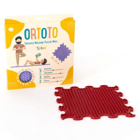 Covoras ortopedic pentru masaj, 1 piesa, textura rigida, model Spikes, Rosu [2]