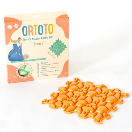 Jucarii copii si jocuri educative - Covoras ortopedic pentru masaj, 1 piesa, model Stones,Somon