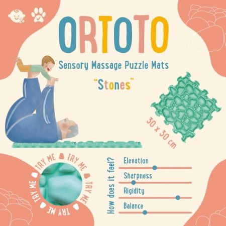 Covoras ortopedic pentru masaj, 1 piesa, model Stones, Diverse culori [4]