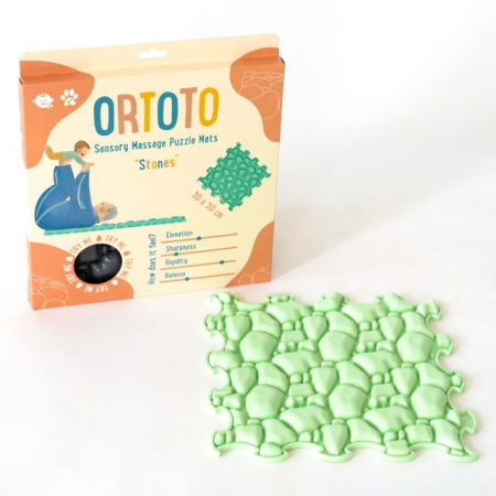 Covoras ortopedic pentru masaj, 1 piesa, model Stones, Verde [1]