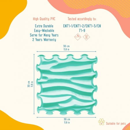 Covoras ortopedic pentru masaj, 1 piesa, textura rigida, model Sandy Waves, Turcoaz [3]