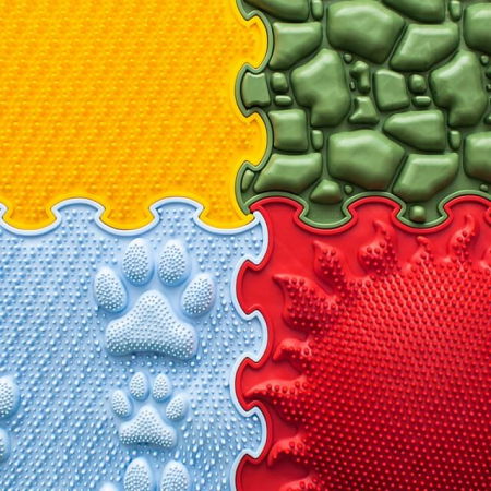 Covoras ortopedic, senzorial, set puzzle, 4 piese cu diferite texturi, Fantastic Four [6]