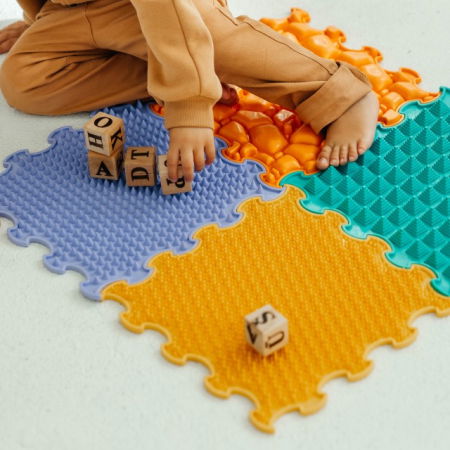 Covorase ortopedice senzoriale - Covoras ortopedic, senzorial, set puzzle, 4 piese, Four Senses