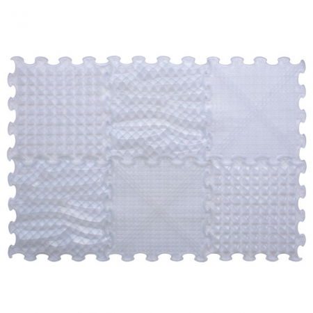Covorase ortopedice senzoriale - Covoras ortopedic, senzorial, set puzzle, 6 piese cu diferite texturi, ICE Relaxing Massage, transparent
