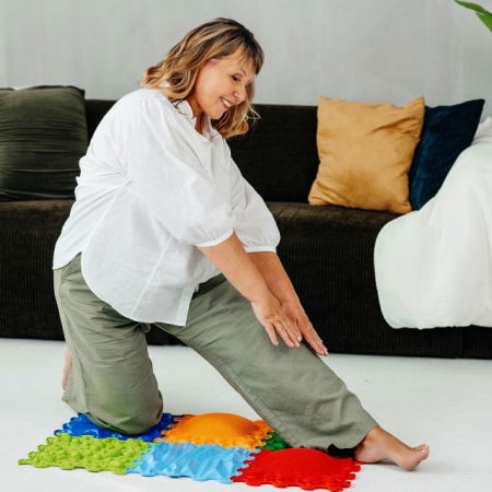 Covoras ortopedic, senzorial, set puzzle, 6 piese cu diferite texturi, Intensive Barefoot Path [3]