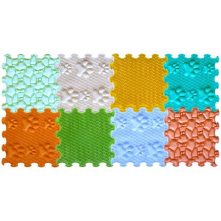Covoras masaj tip puzzle, 8 piese cu texturi variate – First Steps [3]