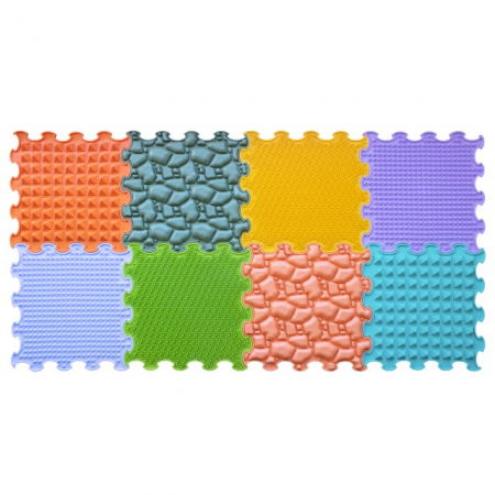 Covoras ortopedic, senzorial, set puzzle, 8 piese cu diferite texturi, Nature Gifts [3]
