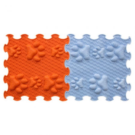 Covoras ortopedic, senzorial, set puzzle, 8 piese, model Lucky Paws, textura rigida, Multicolor [3]