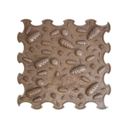 Covoras ortopedic, senzorial, set puzzle, 8 piese, model Pinecones, textura rigida, Multicolor [2]
